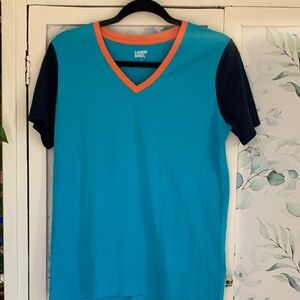Lands' End ladies Teal and Navy V-Neck Tee. Never worn